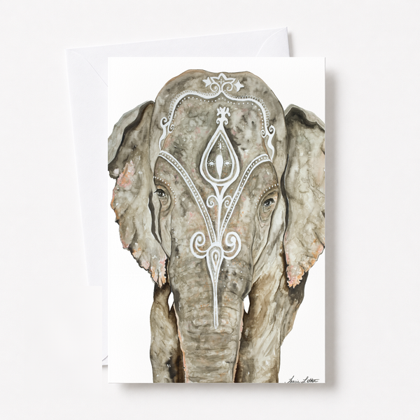 Henna Elephant Spiritual Greeting Card