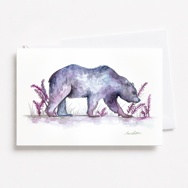 Purple Bear Greeting Card