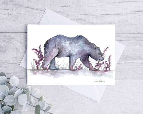 Purple Bear Greeting Card