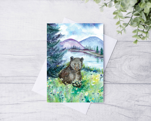 Riverside Black Bear Greeting card