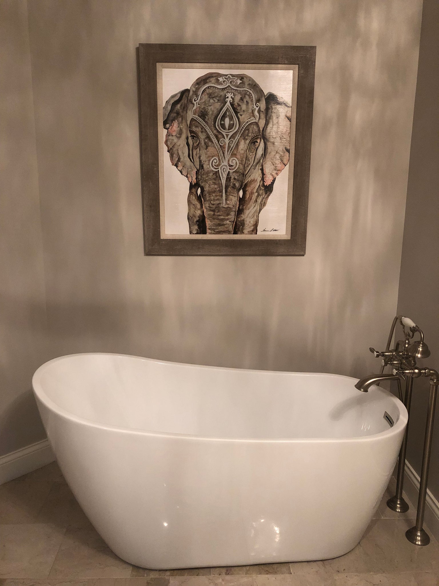 Elephant Watercolor Print by Tracie Luther