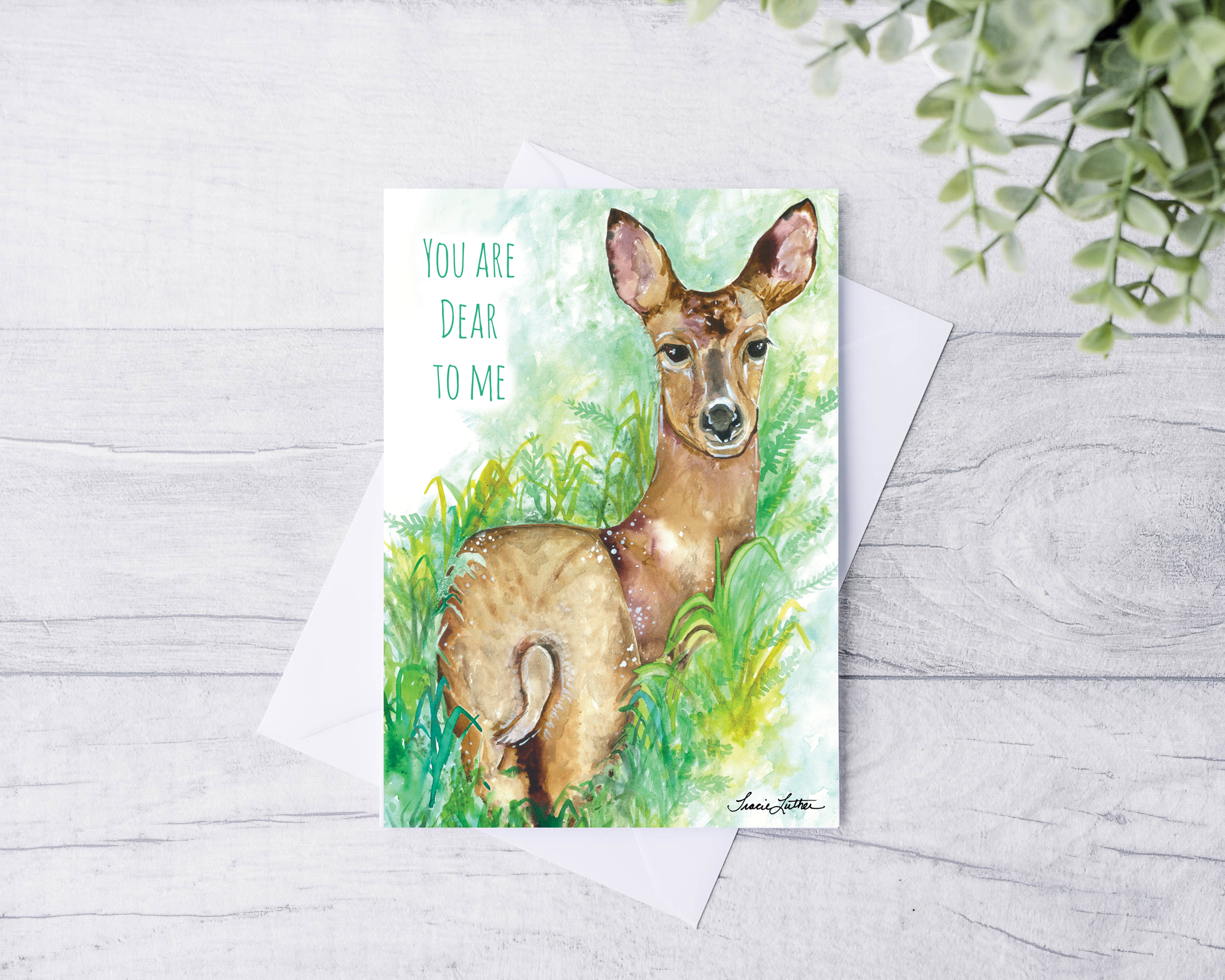 Deer "You Are Dear to Me!" Greeting Card
