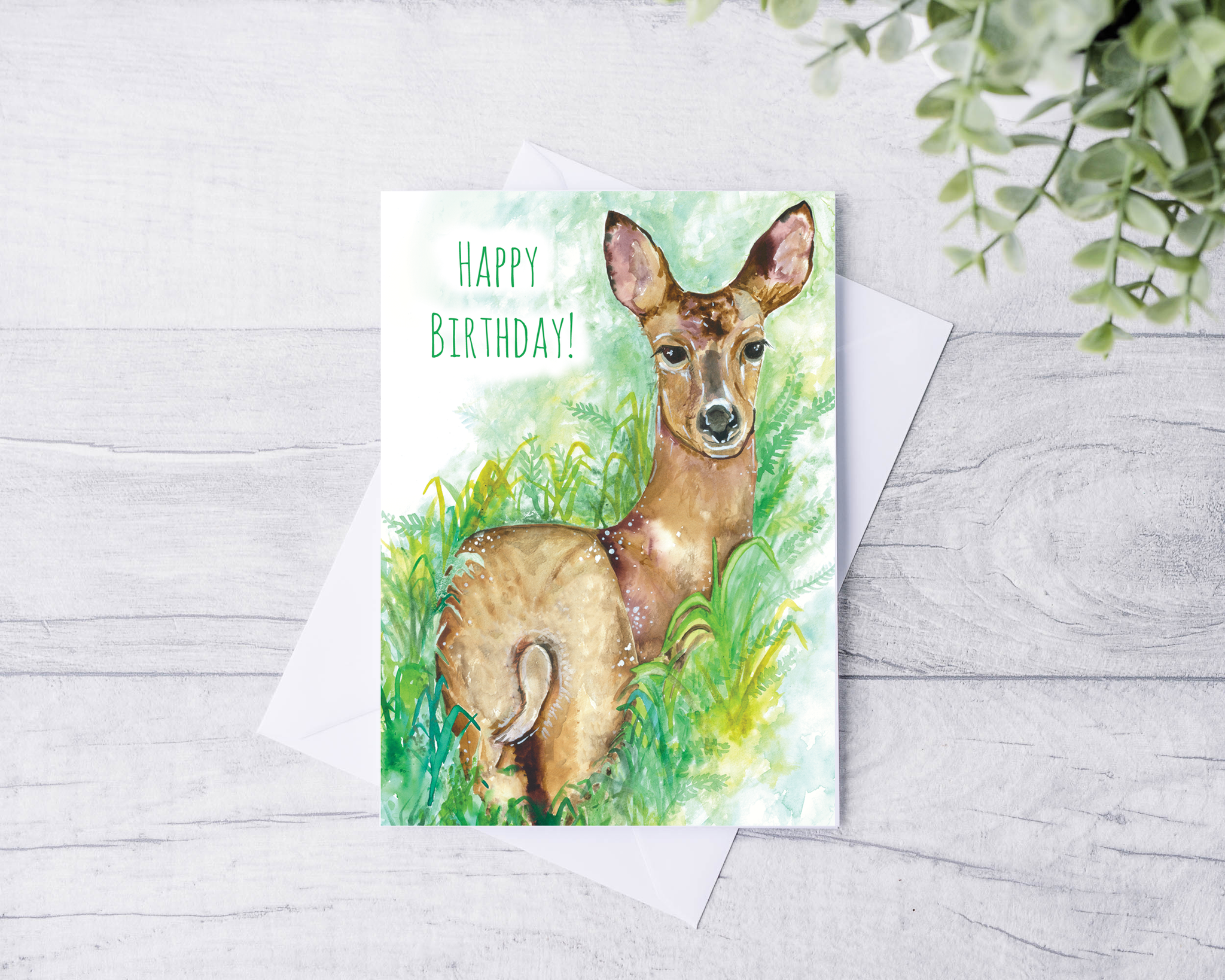Deer "Happy Birthday!" Greeting Card