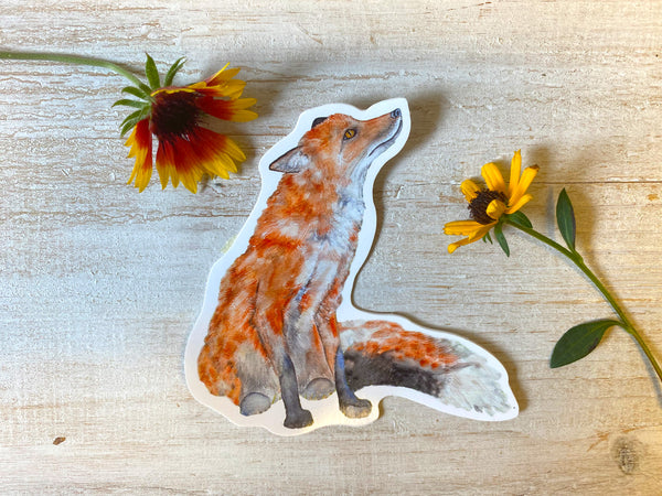 Fox Sticker, Watercolor Fox Sticker