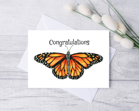 Monarch Butterfly "Congratulations" Greeting Card