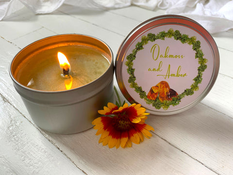 Oak-moss and Amber Travel Tin Soy Candle