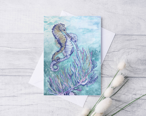 Entwined Seahorse Greeting Card