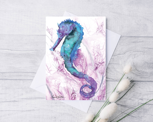 Whimsical Seahorse Greeting Card