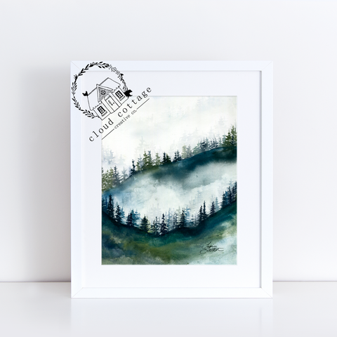 Treescape Watercolor Print by Tracie Luther