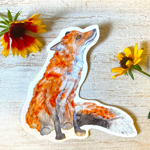 Fox Sticker, Watercolor Fox Sticker